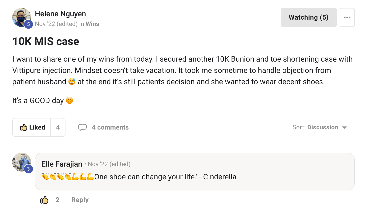 Screenshot: Helene N., Closed a $10,000 self-pay case.
